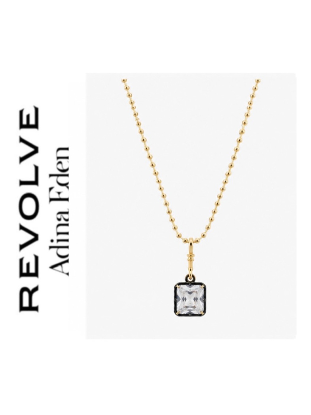 Revolve x Adina Eden Square Encased Statement Necklace Charm